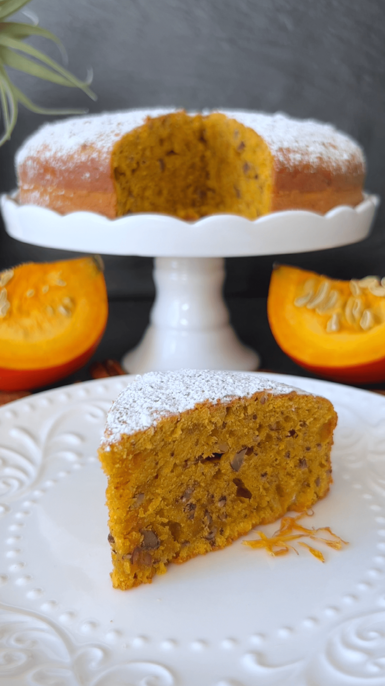 Pumpkin Cake on a Plate